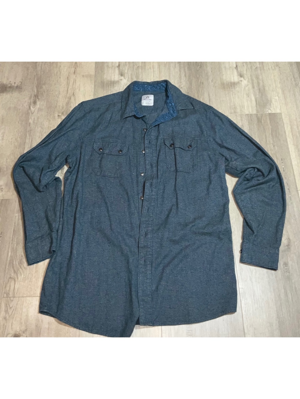 Ascend Long Sleeve Button-Up Shirt with Graphic Patch, Size LT
